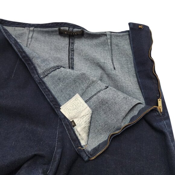 Guess Women's Size 30 Dark Wash High Waist Denim Bermuda Shorts Long Jean Shorts - Picture 5 of 13